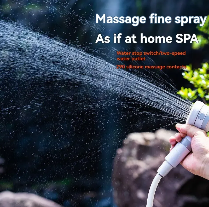 Product Introduction of Portable shower, handheld electric shower, outdoor shower equipment for camping and hiking, pet cleaning, car washing, camping equipment, camping supplies, travel accessories, apartment shower tools 8