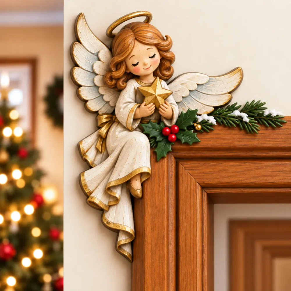 Christmas Angel peekaboo door frame decoration