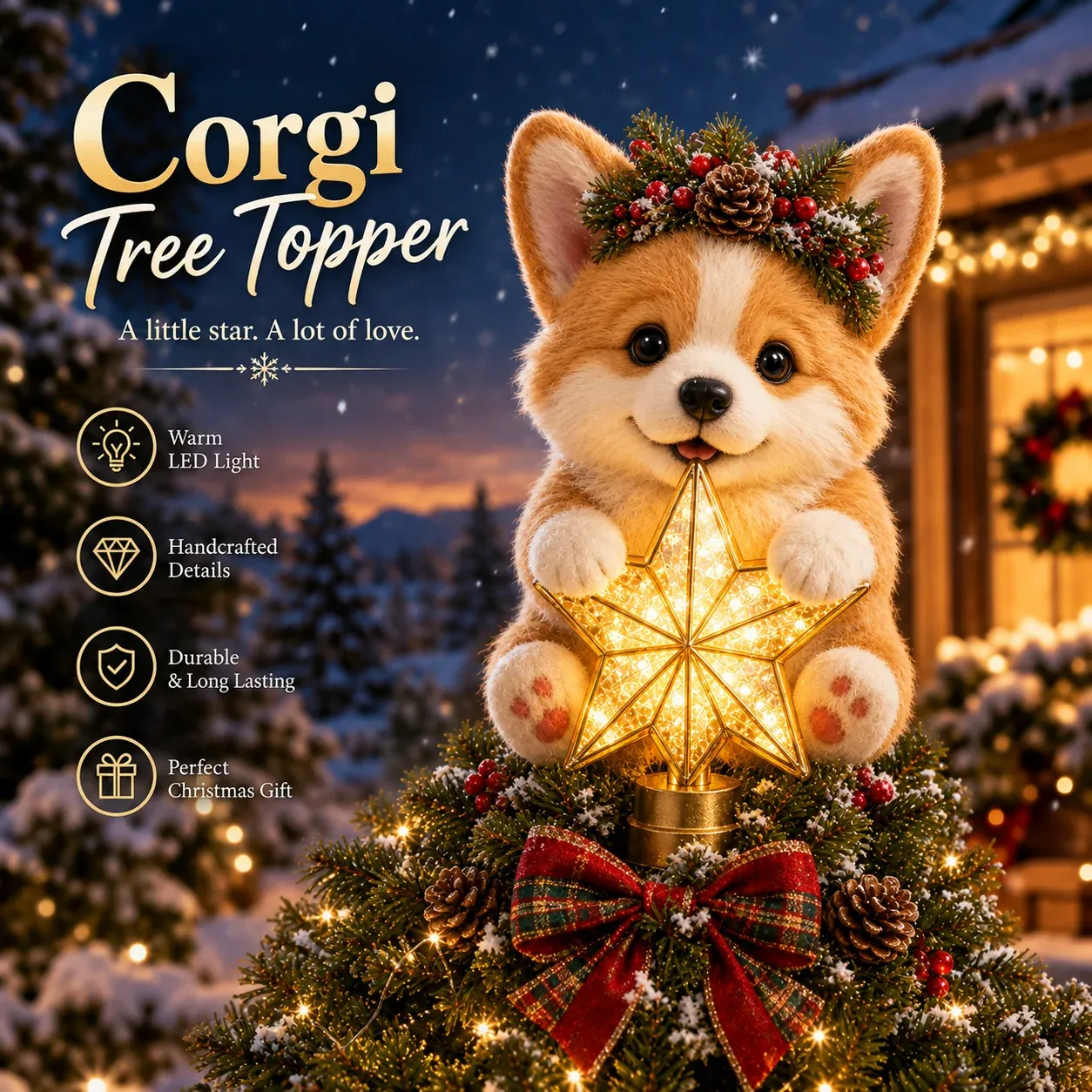 Corgi Christmas Tree Topper