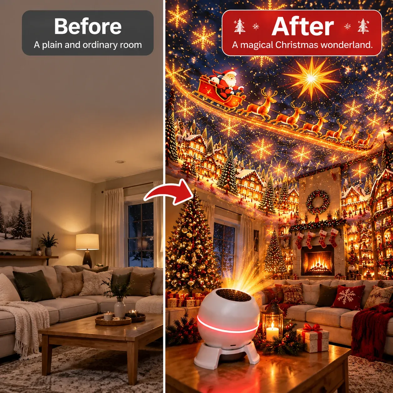 Easy Christmas projection decoration