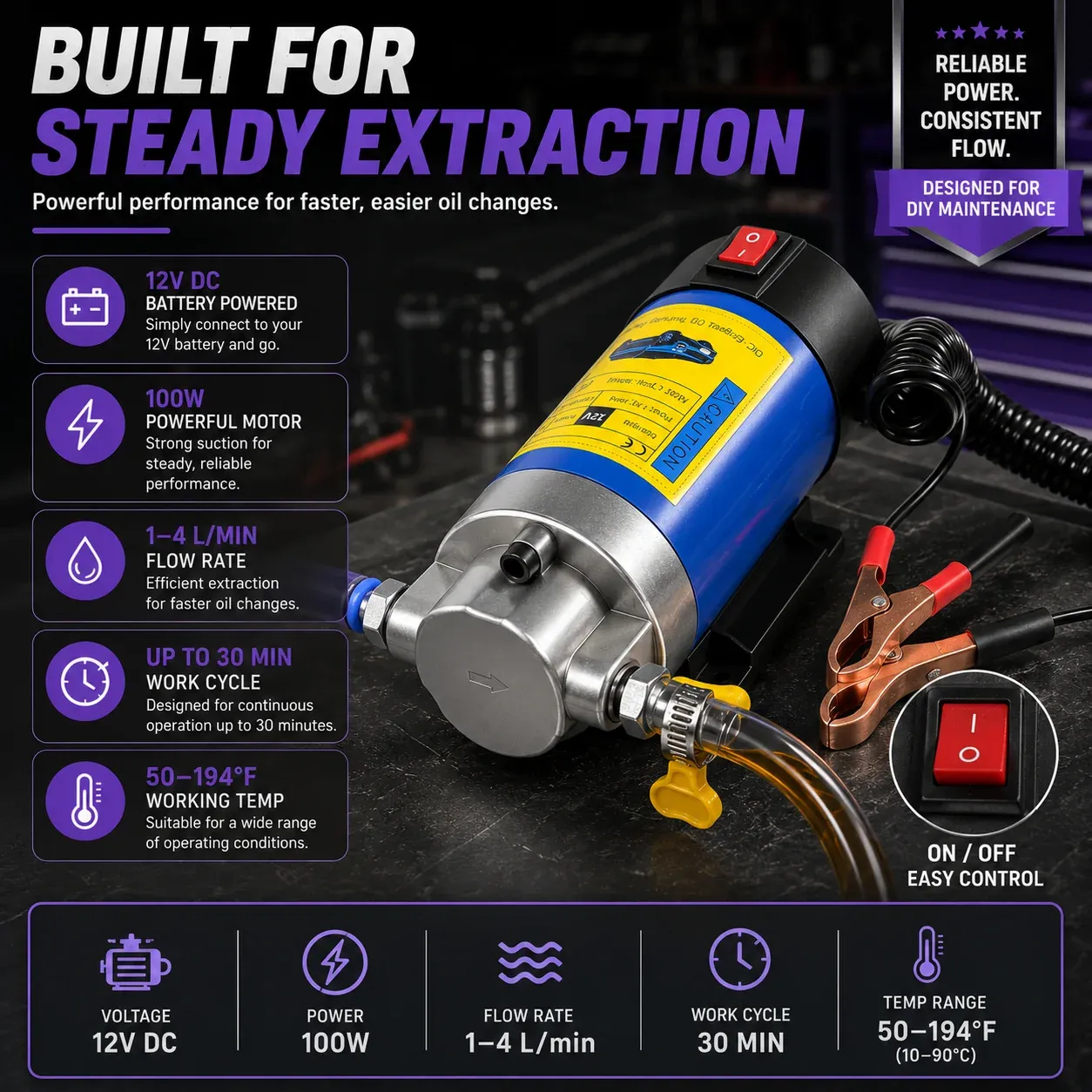 Cutaway view of the pure copper motor, 3700 RPM and 100W suction