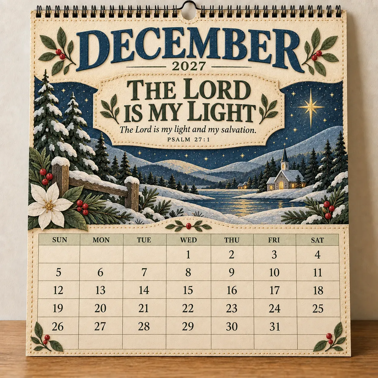 December 2027 The Lord Is My Light Psalm 27:1