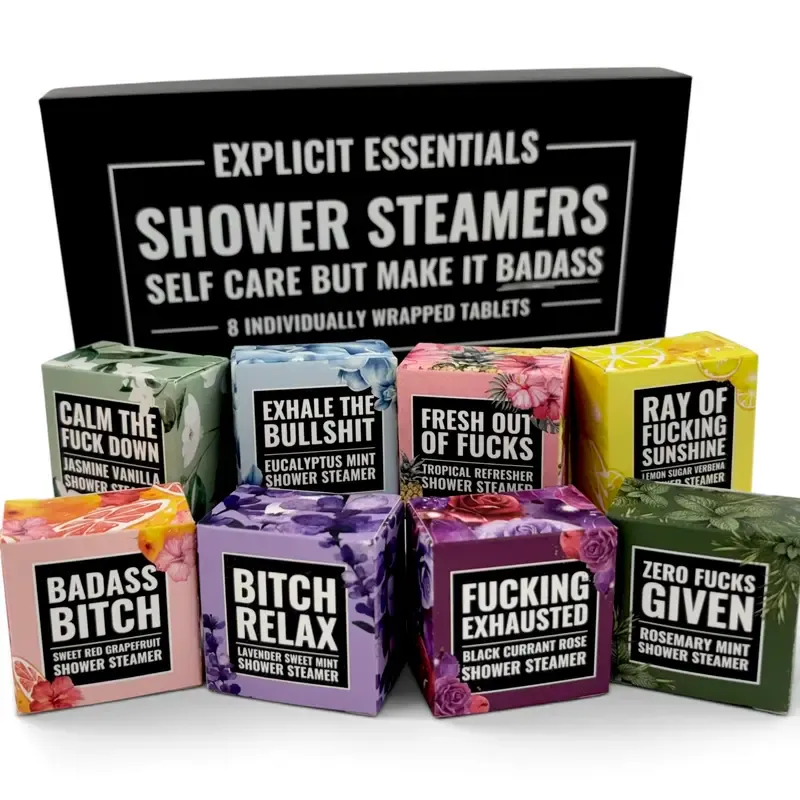 Complete eight-piece shower steamer gift set
