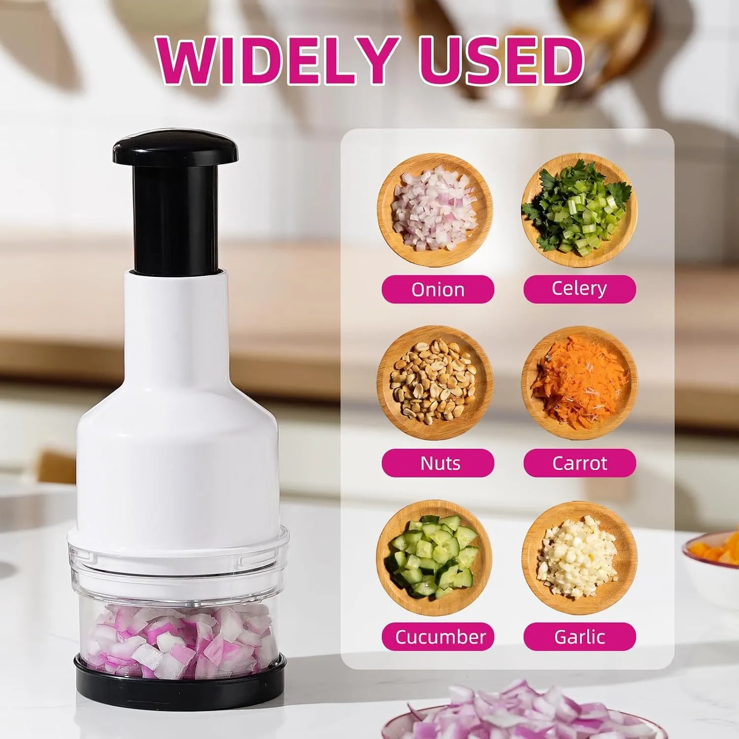 Ingredients suited to the enclosed manual food chopper