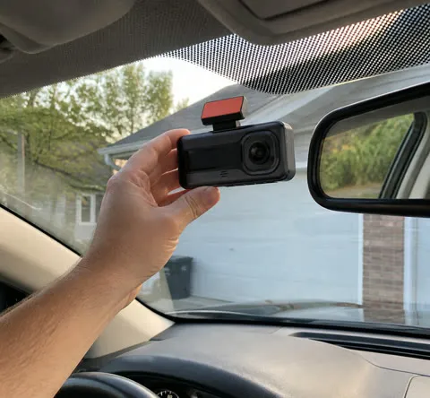 Customer installing the dash cam