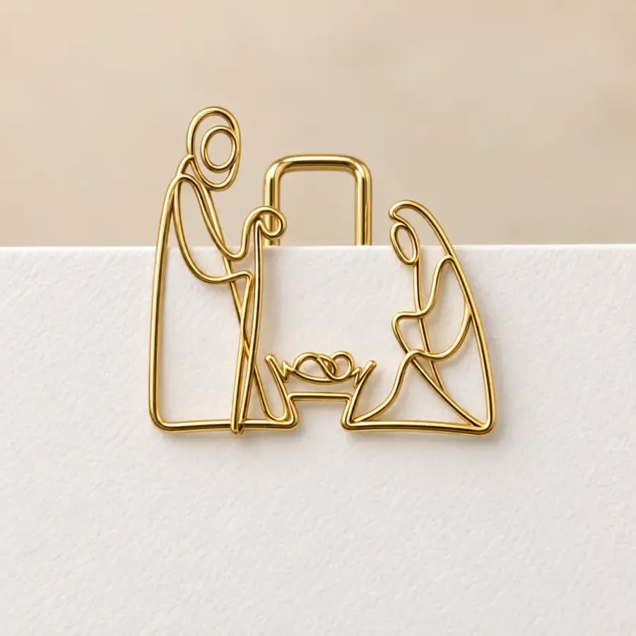 Nativity gold paper clip
