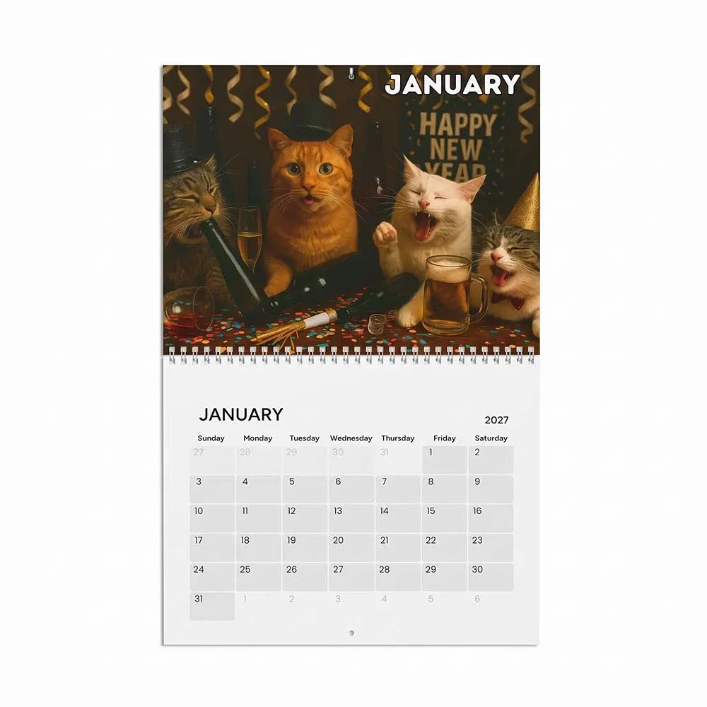 Drunk Cats Calendar Features Detail