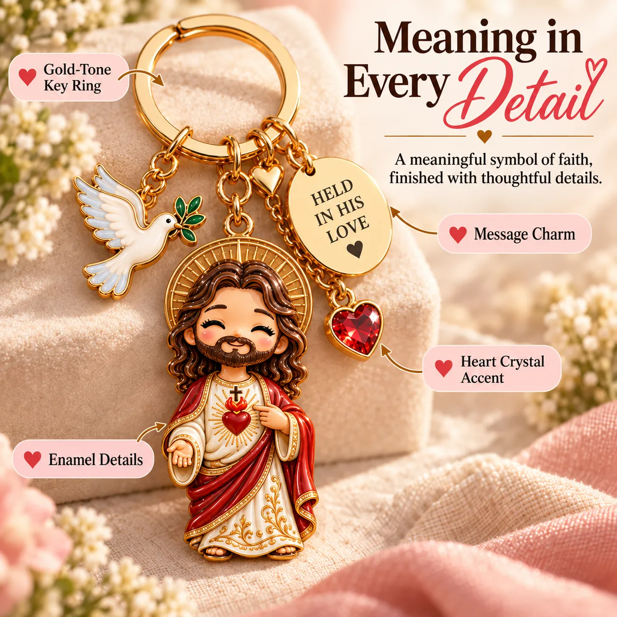 Christian keepsake keychain collection presentation, image 2