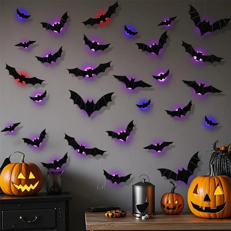 Colorful LED Halloween bat light decoration