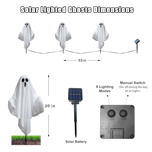Ghost light dimensions, spacing, solar panel and lighting controls