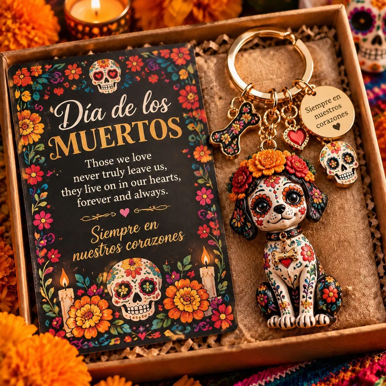 Día de Muertos bag charm