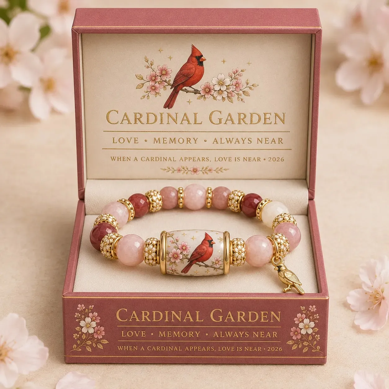 2026 Meaningful Gift Bracelet Collection Faith • Hope • Healing • Love • Remembrance • Protection • Peace • Joy - Cardinal Garden
