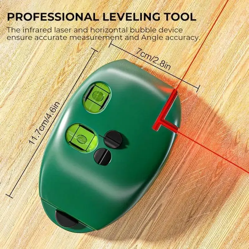 Close view of compact electronic laser level Close view of compact electronic laser level