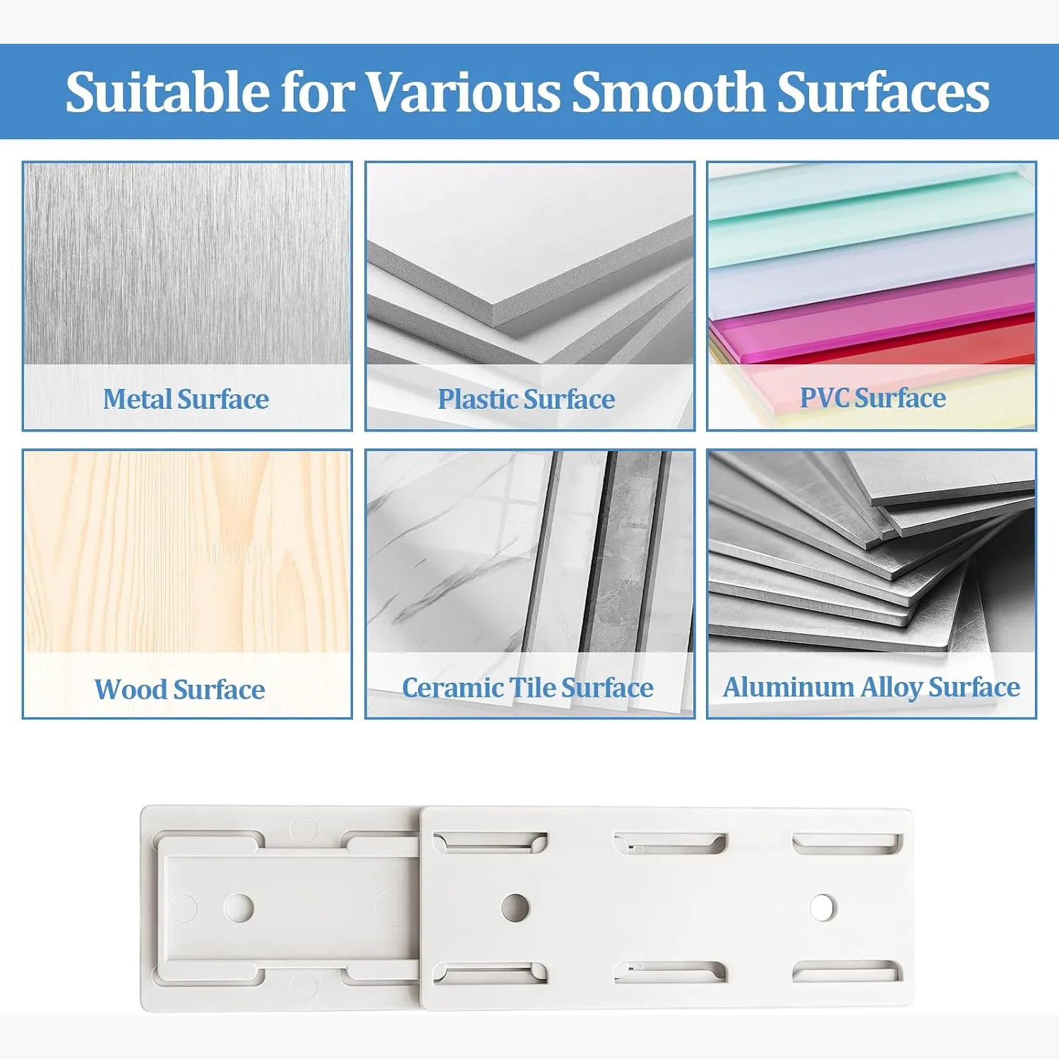Adhesive power strip mount on a clean smooth surface