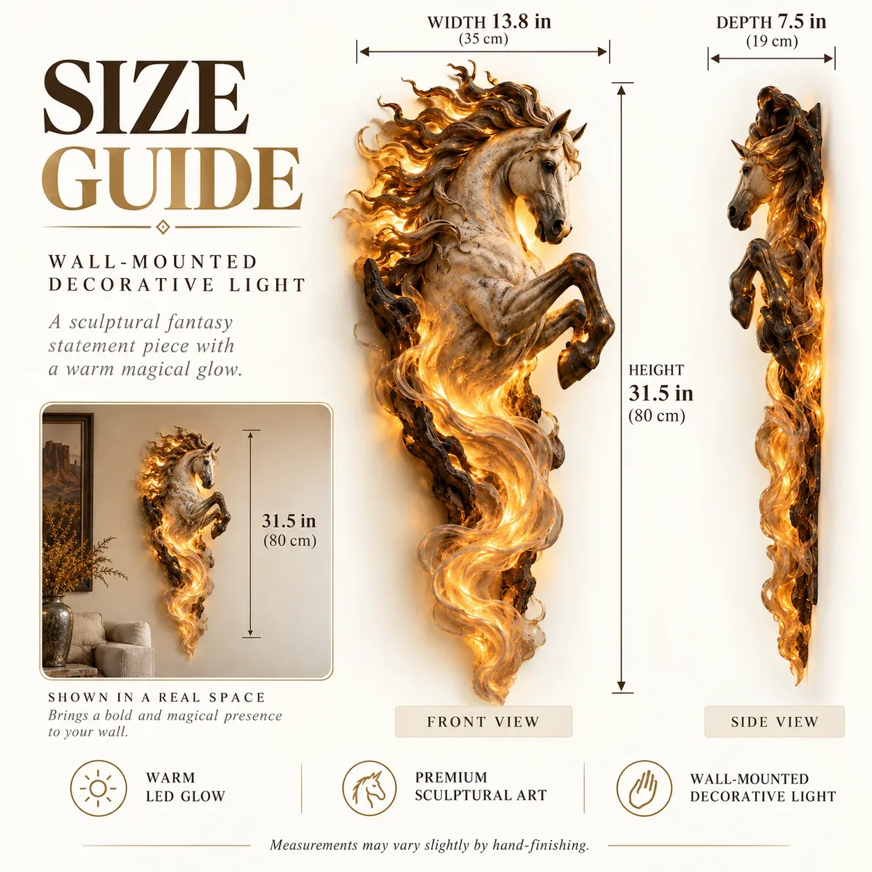 Celestial Flame Unicorn size guide