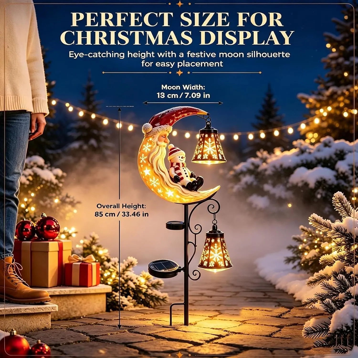 Solar Christmas moon snowman lamp dimensions