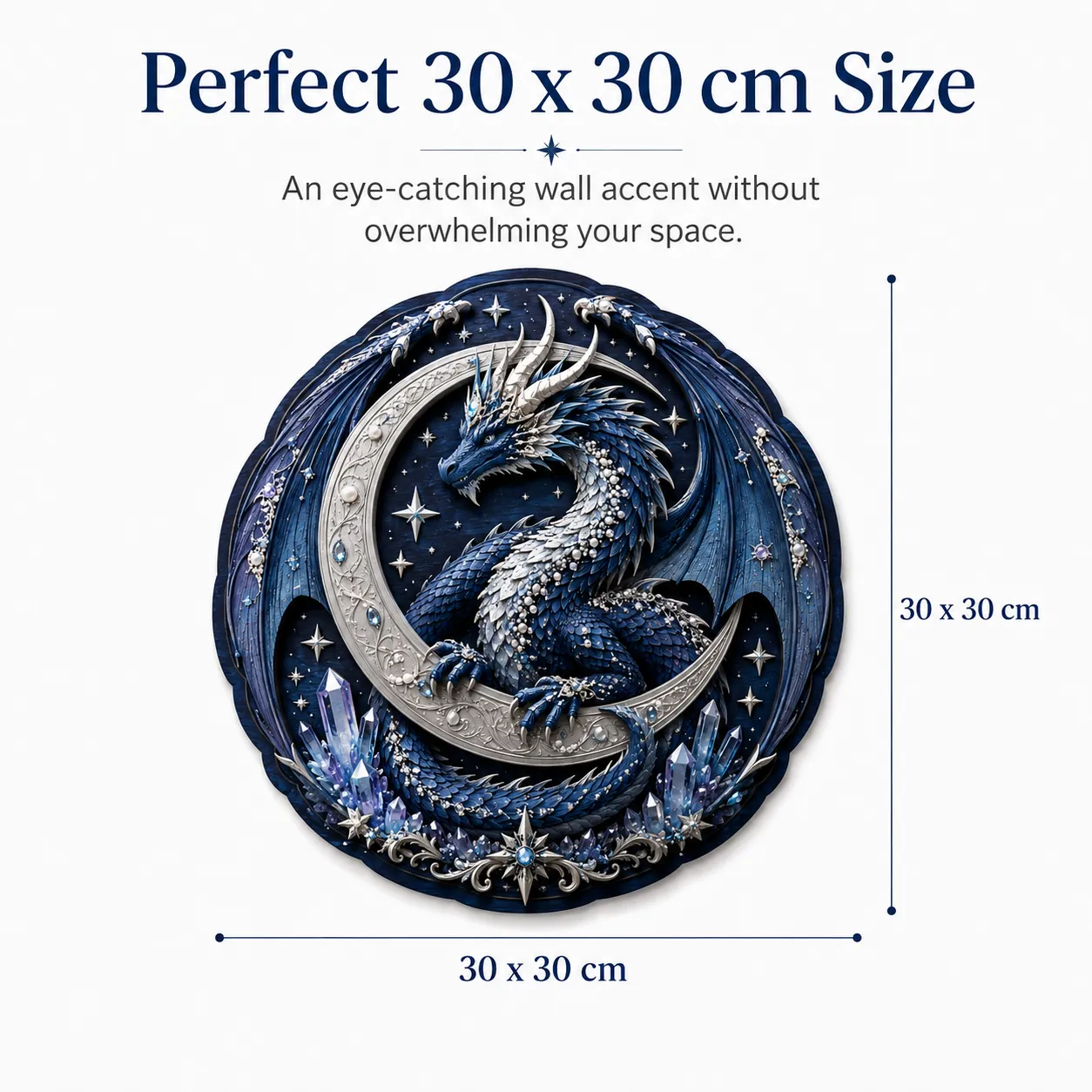 Moon Guardian Dragon wanddecoratie van 30 bij 30 centimeter