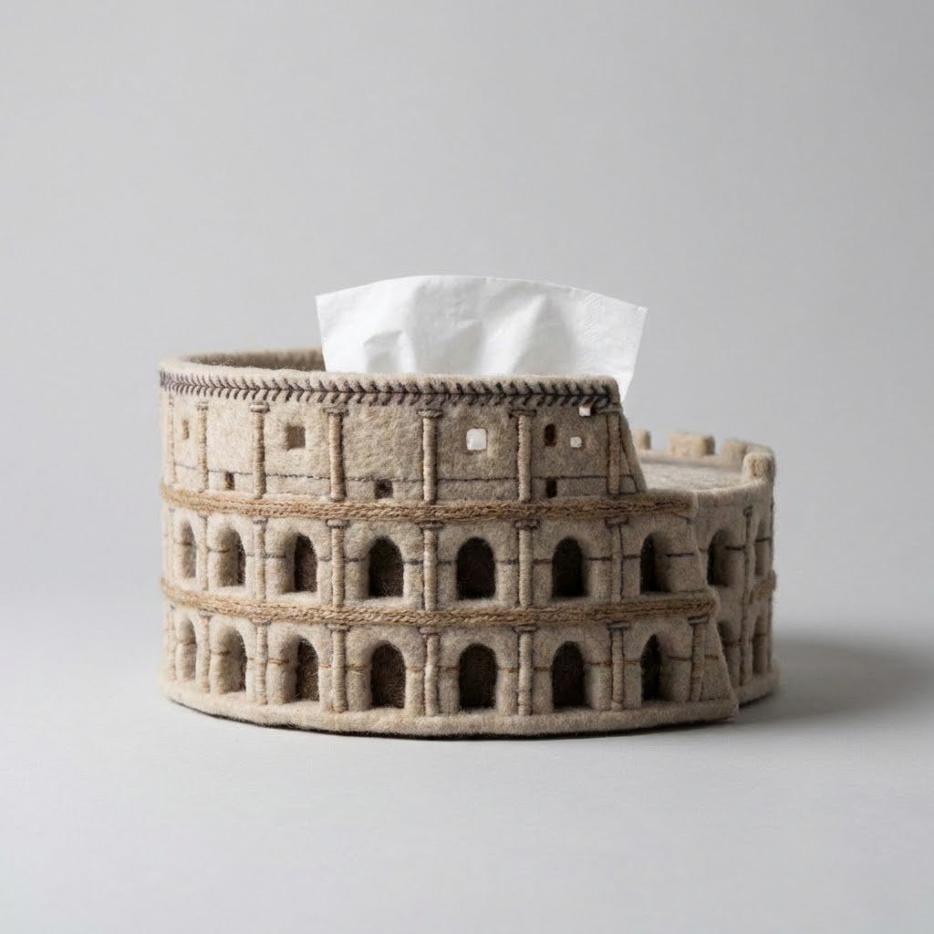 Side View of Roman Tissue Box