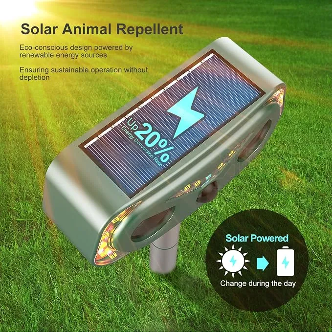 Solar powered animal repeller