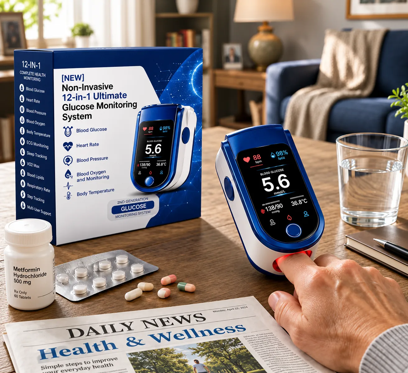 12 health metrics wellness monitoring display