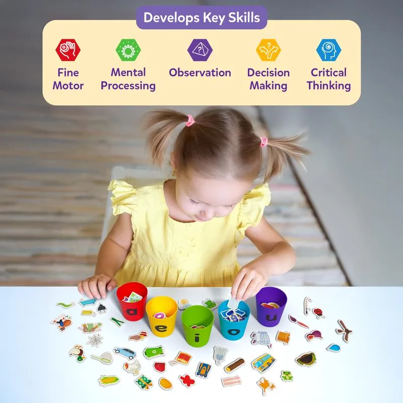Vowel sorting game in use