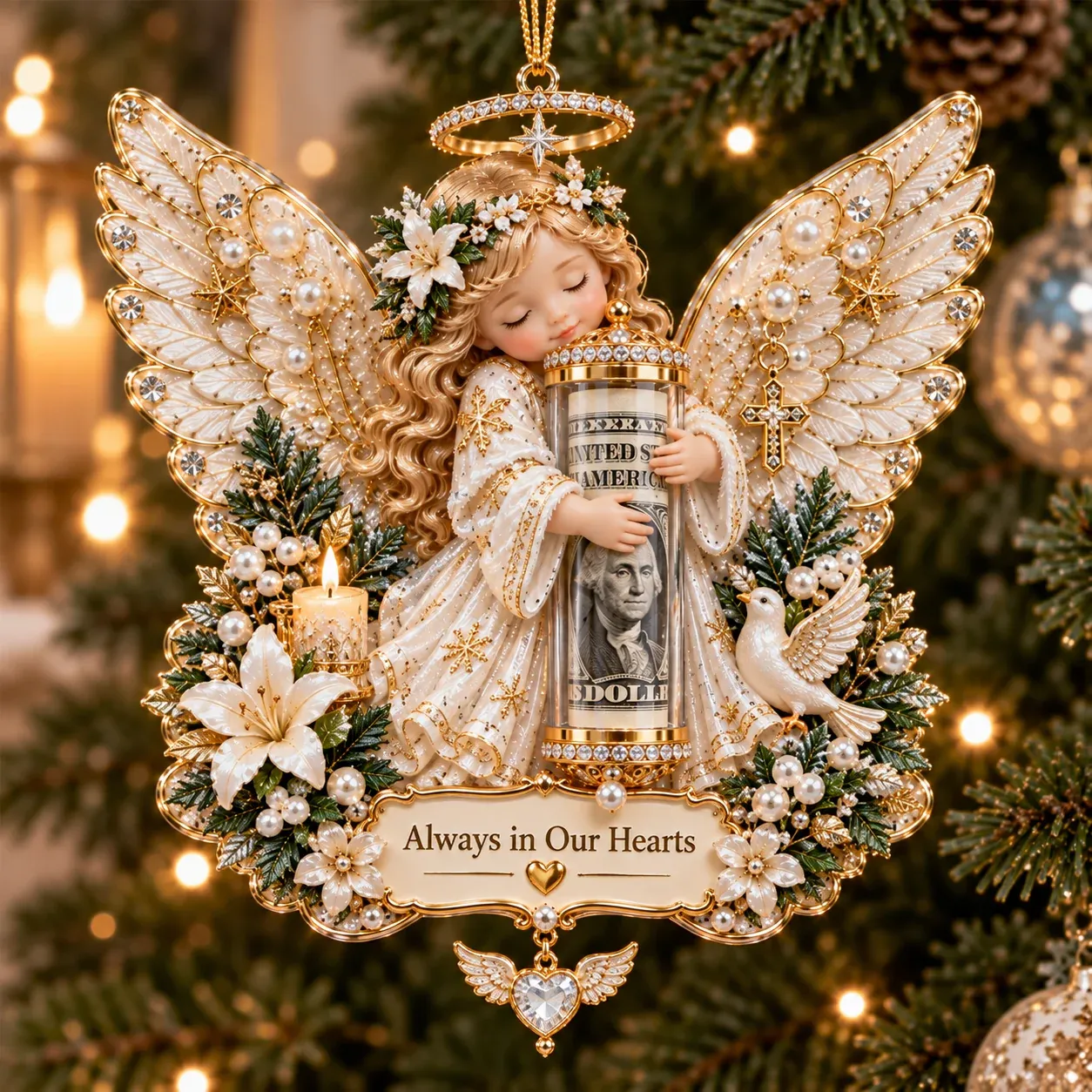 Memorial Angel Cash Holder Ornament