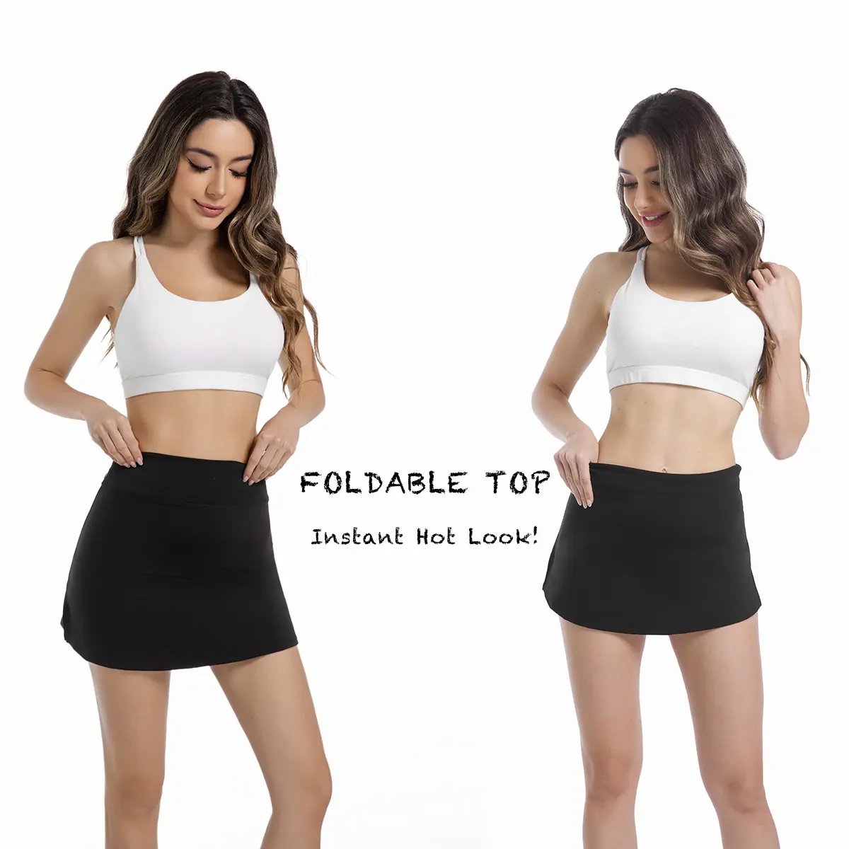 ✨ Women's High-Waist Tennis Skirt with Built-In Shorts ✨