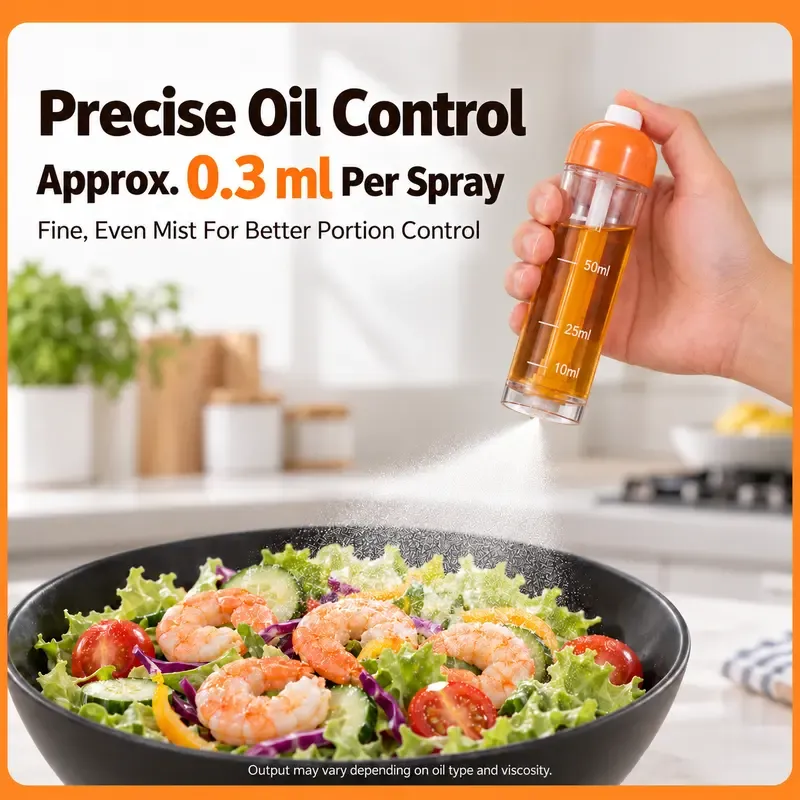 Approximately 0.3 ml oil per spray