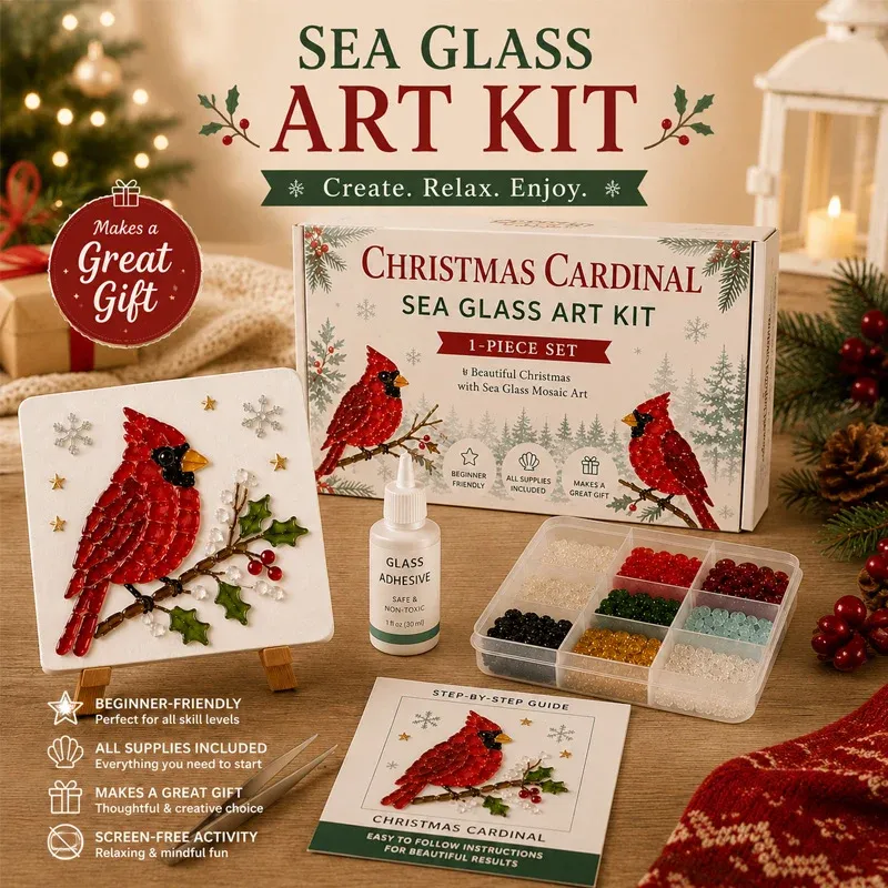 DIY Winter Sea Glass Art Kit Display DIY Winter Sea Glass Art Kit Display