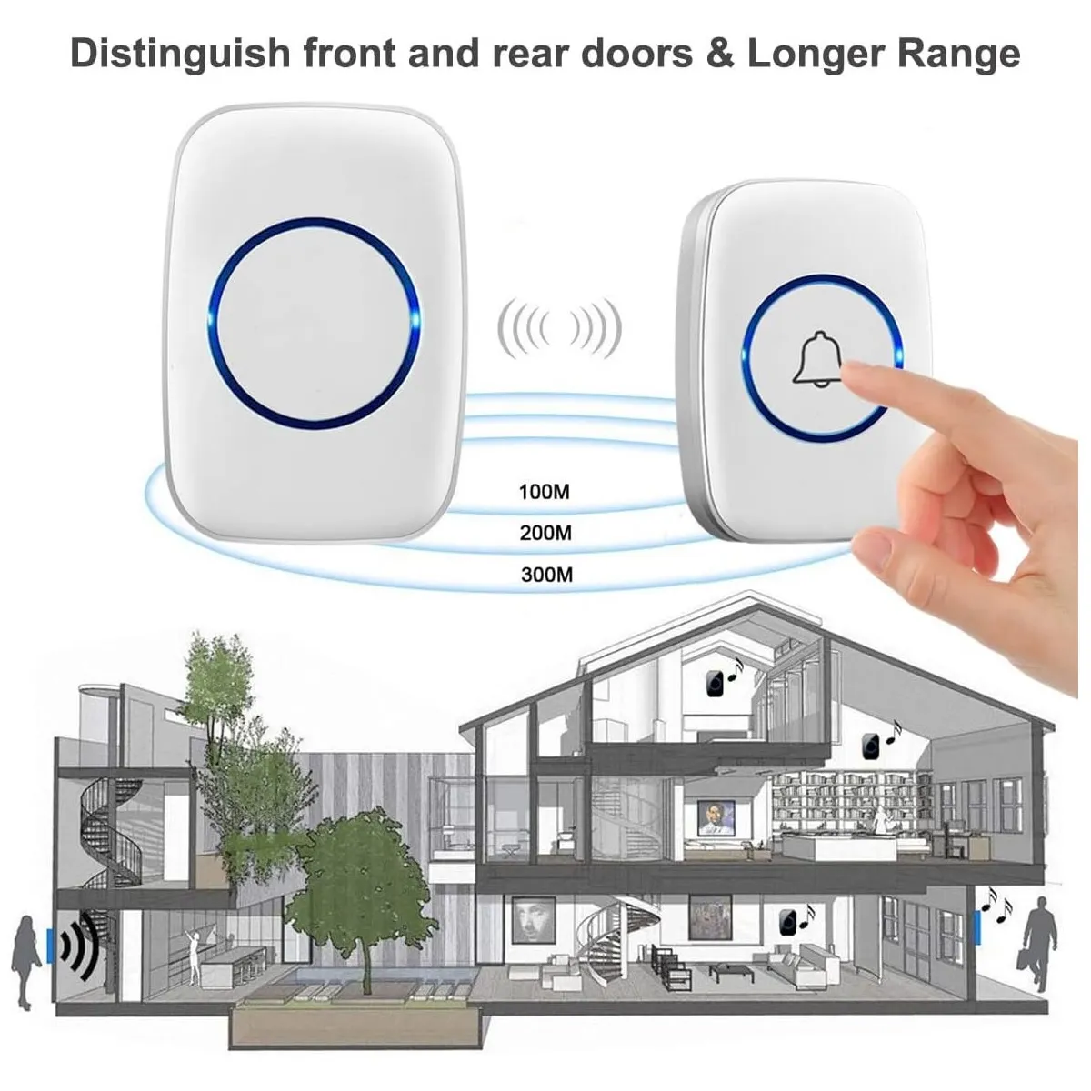 Wireless chime designed to carry the call through a home