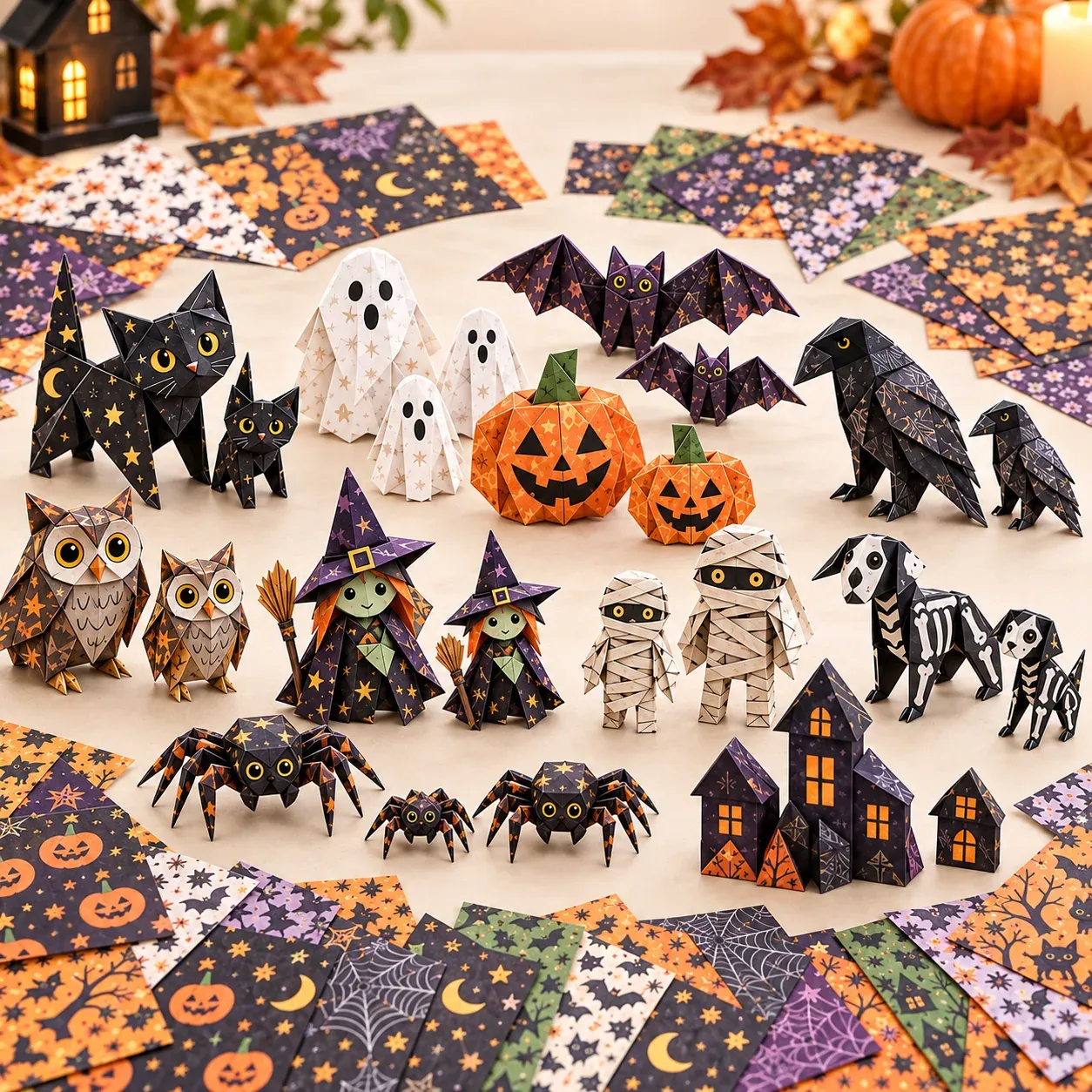 Halloween 3D paper craft characters