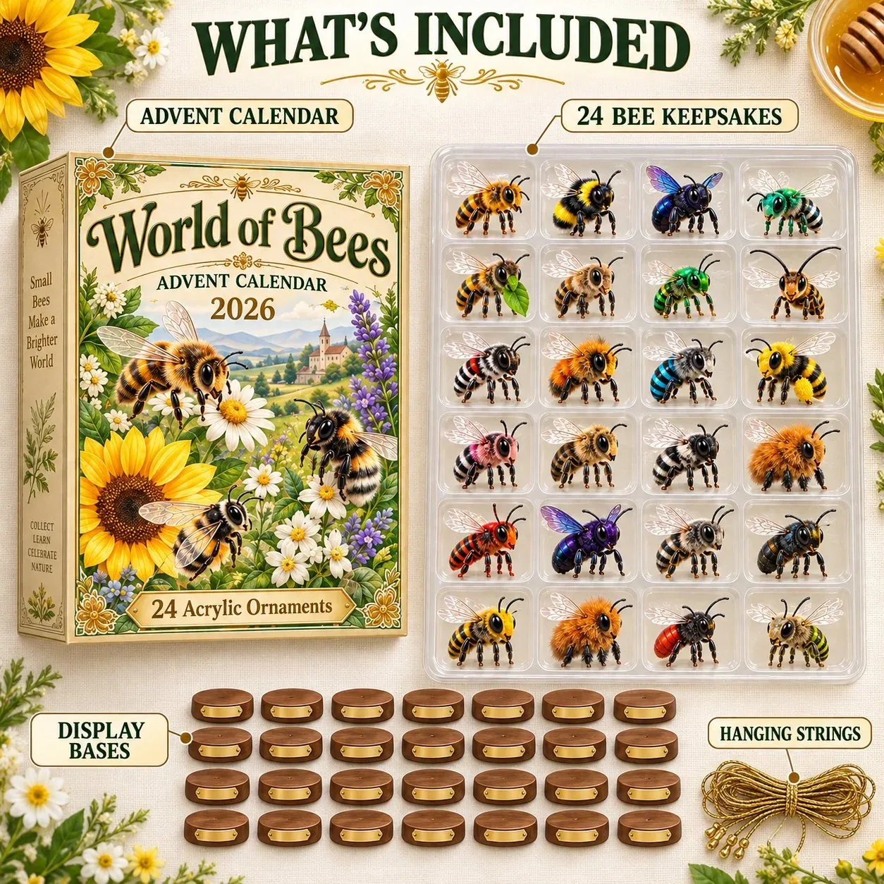 Bee acrylic ornaments desktop display