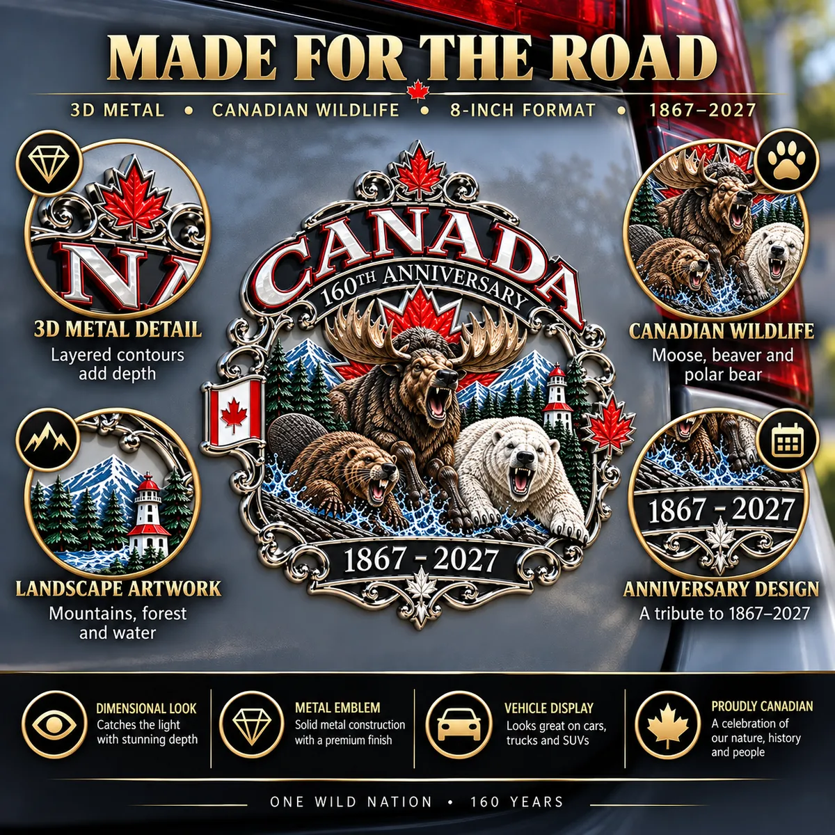 Canada 160th anniversary emblem and its road ready design details Canada 160th anniversary emblem and its road ready design details
