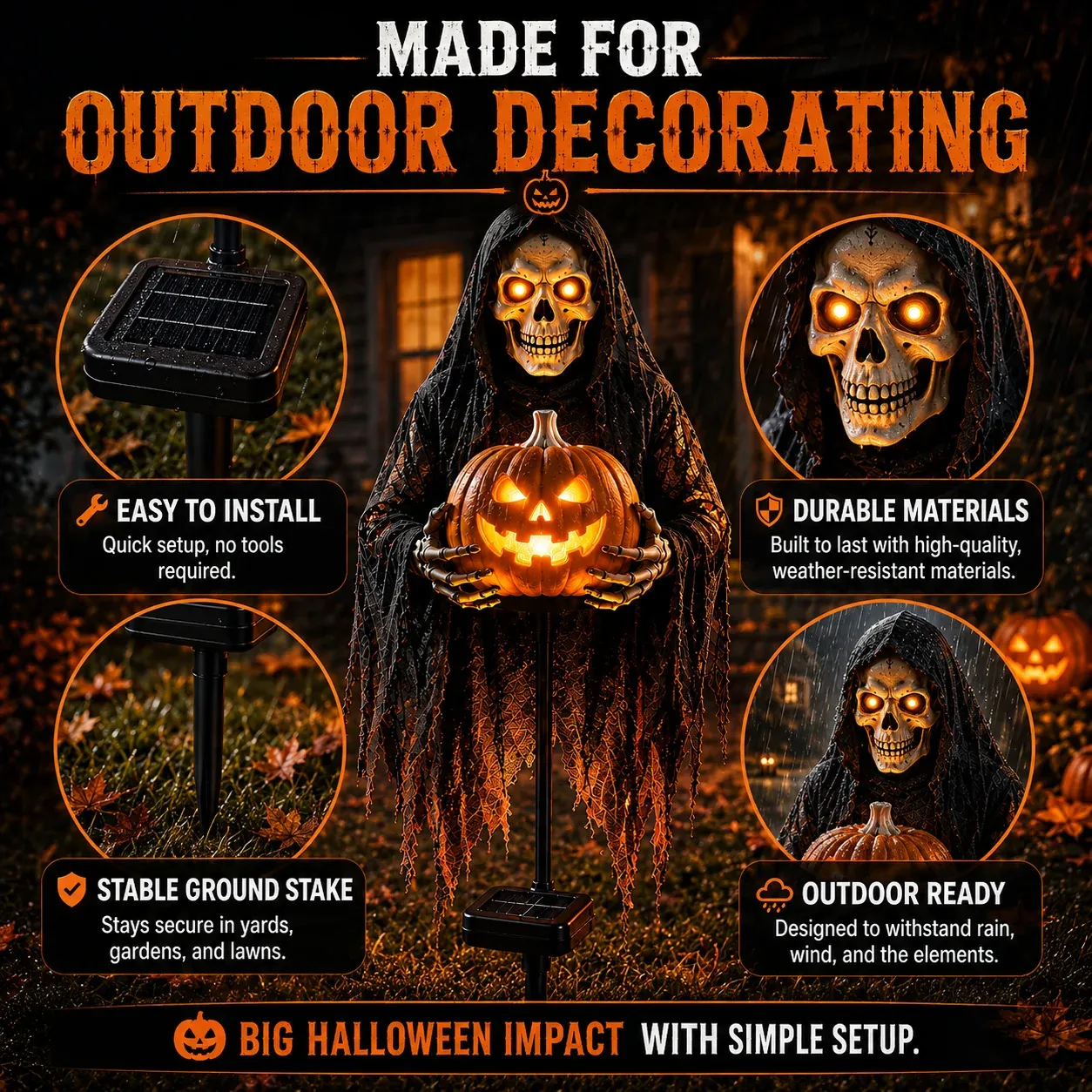 Outdoor-ready details of Soul Collector Pumpkin Edition