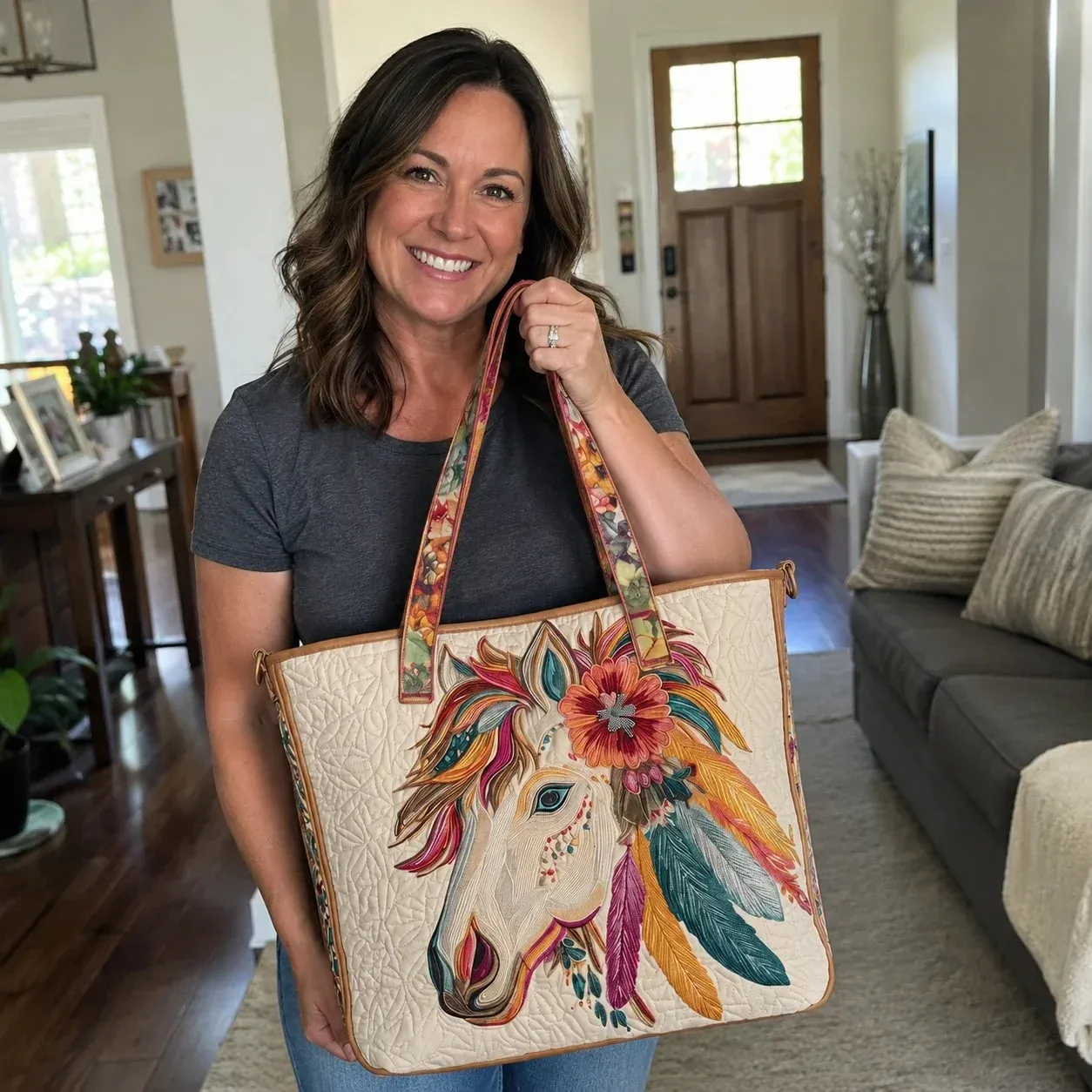 Customer photo of the quilted tote