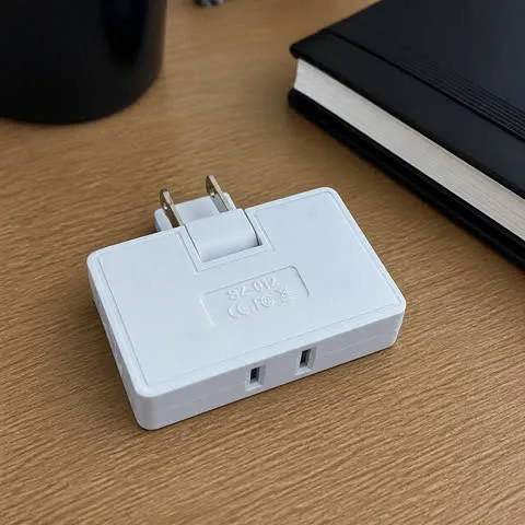 Adapter at a home office desk