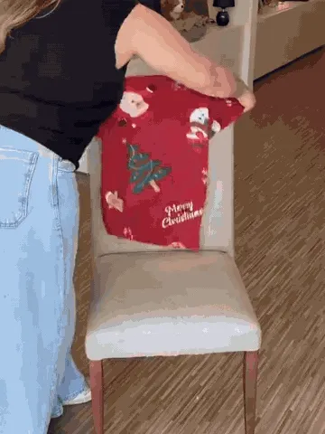 See how the stretch chair cover slips on, fits smoothly, and refreshes a dining chair.