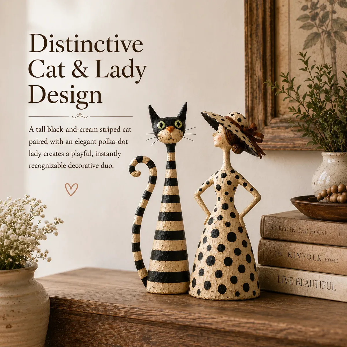 Distinctive Cat and Lady Design