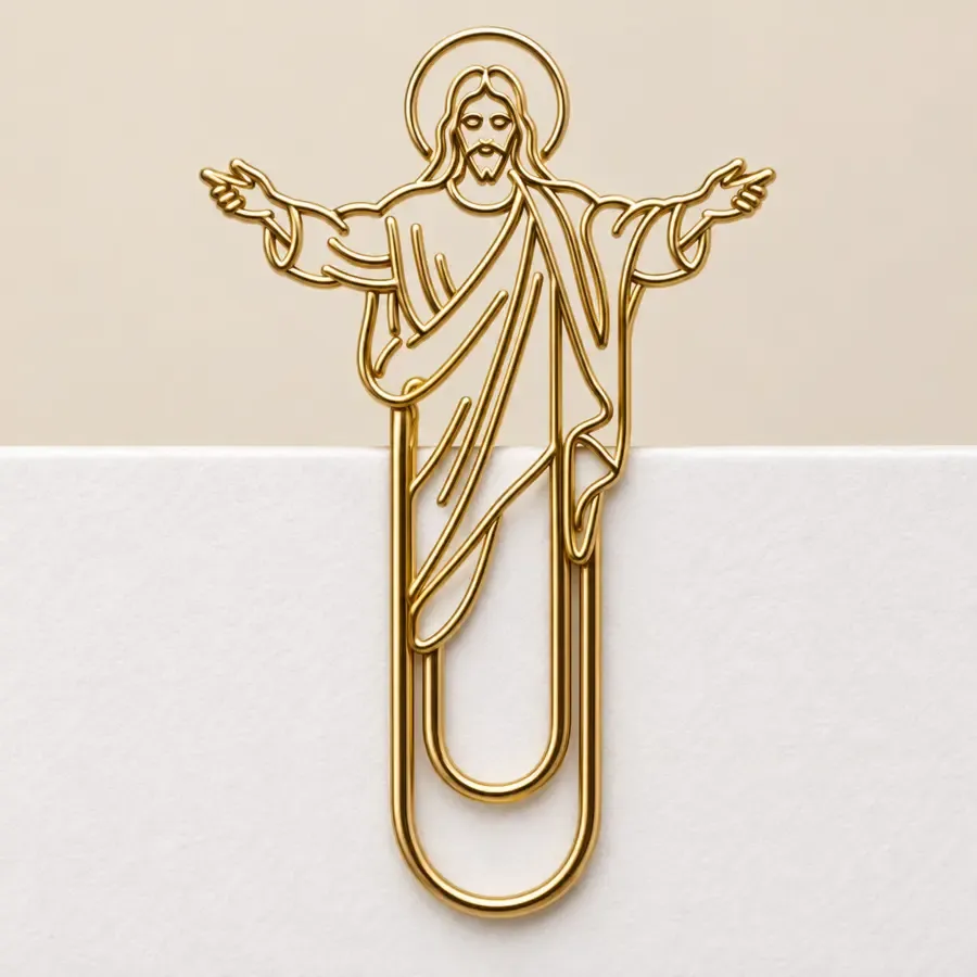 Jesus gold paper clip