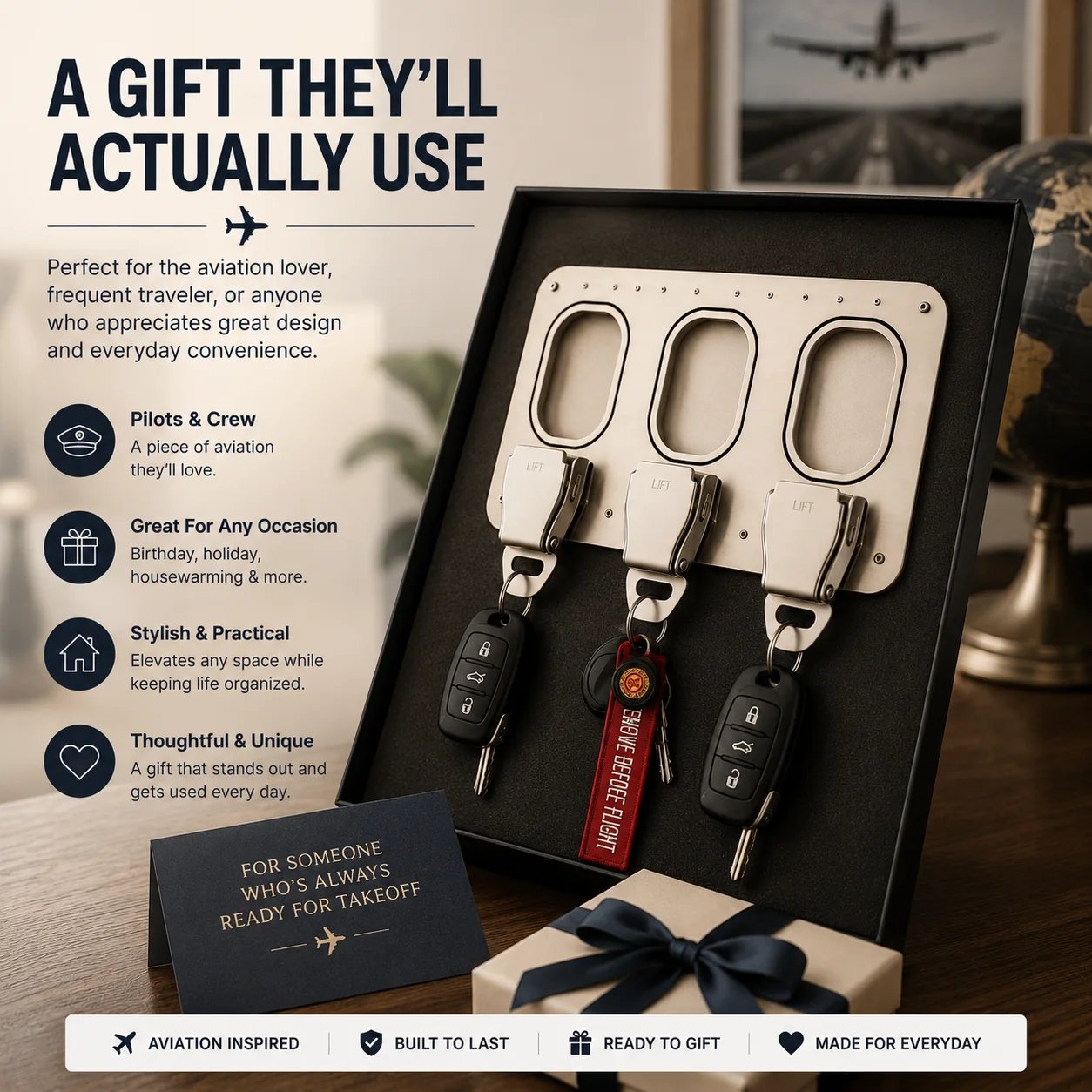 Aviation key holder gift idea