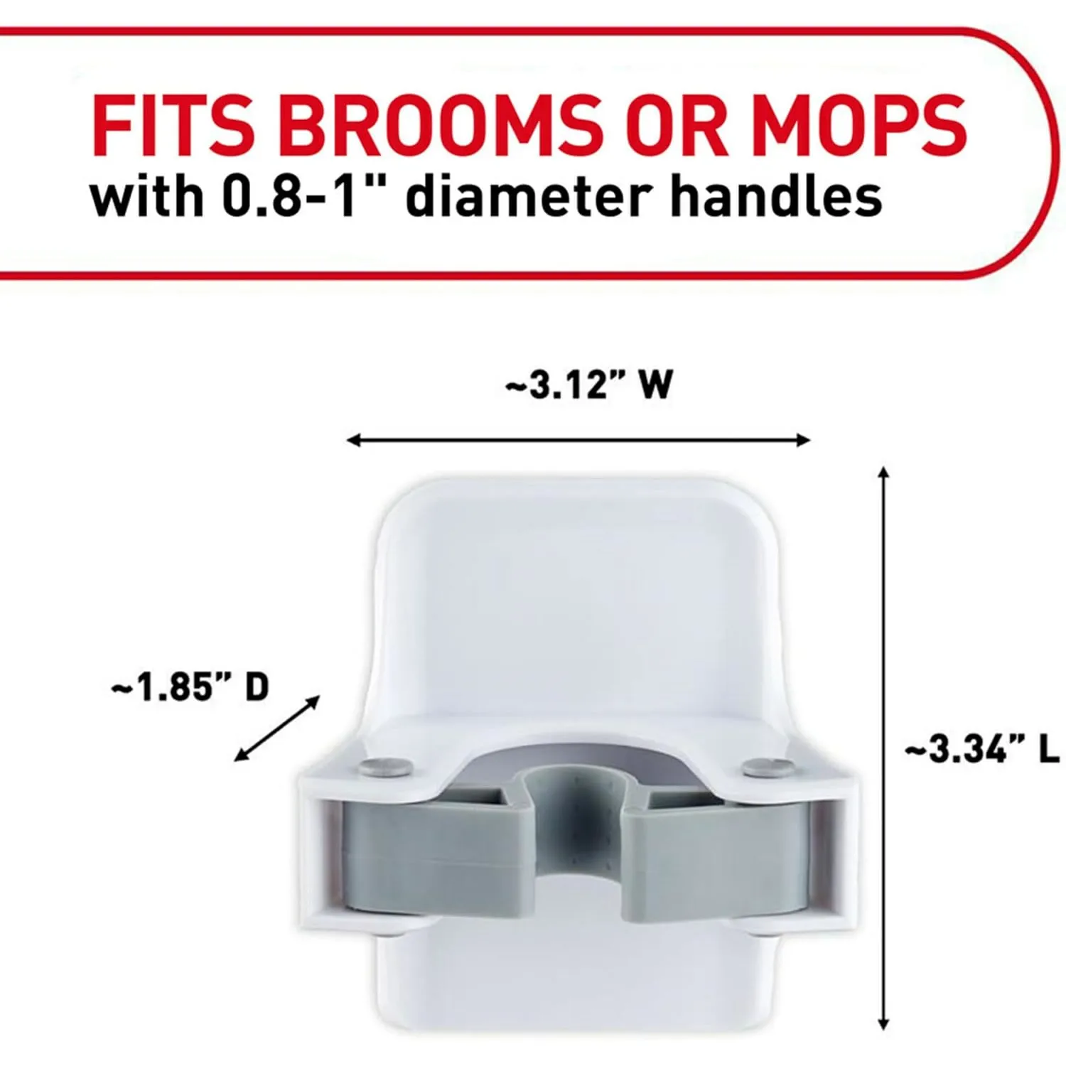 Broom and mop gripper dimensions and compatible handle diameter