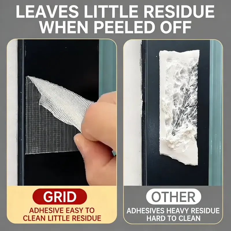 Removable double sided tape with little residue
