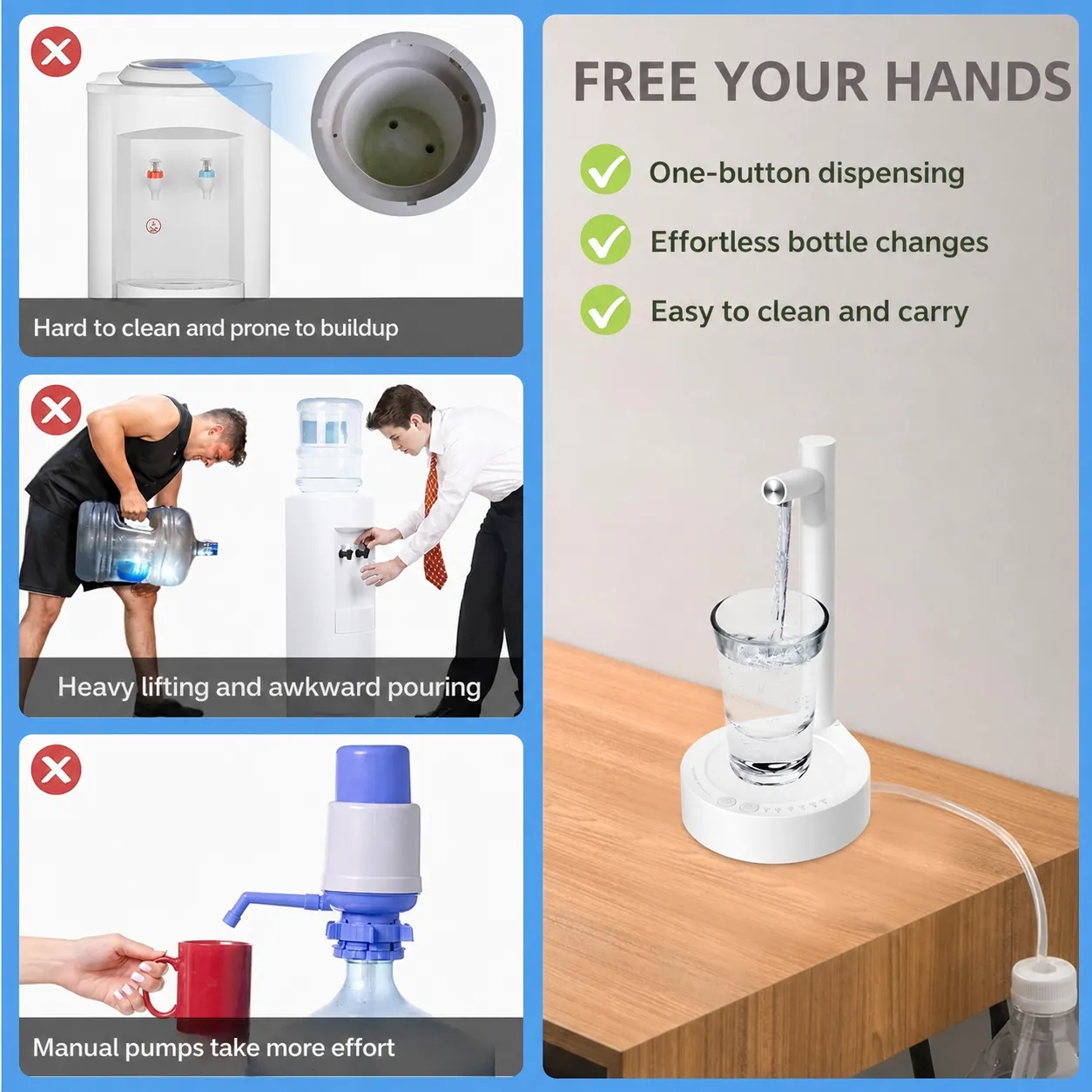 Hands-free water dispensing benefits