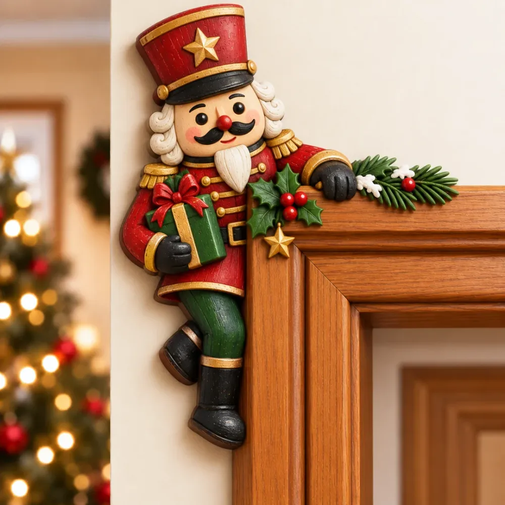 Nutcracker peekaboo door frame decoration