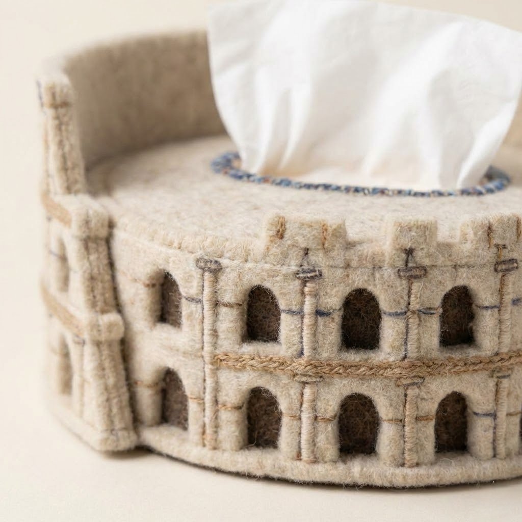Detailed Stitching of Felt Colosseum