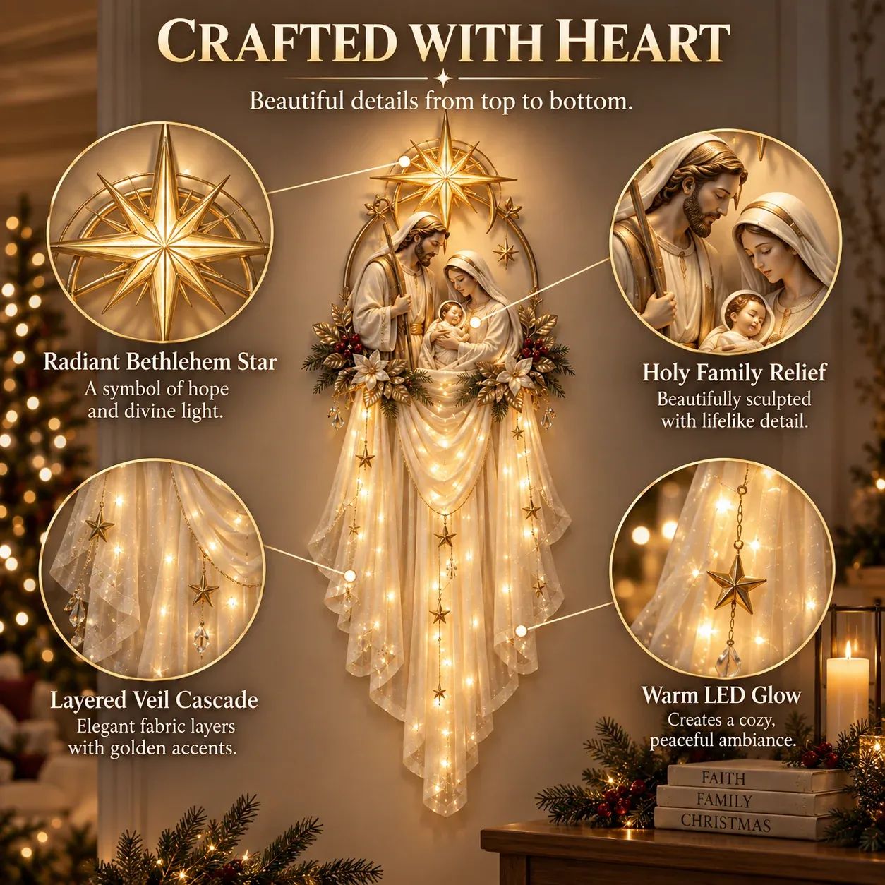 Holy Family Star Veil Cascade product details