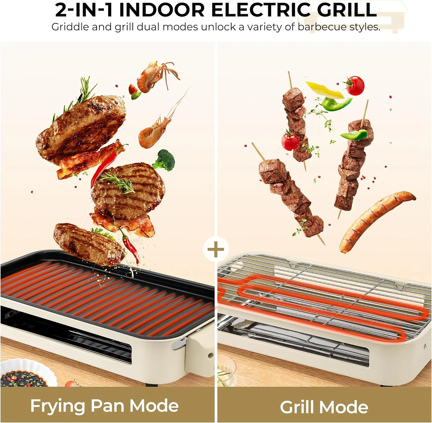 Griddle and wire-grill cooking modes