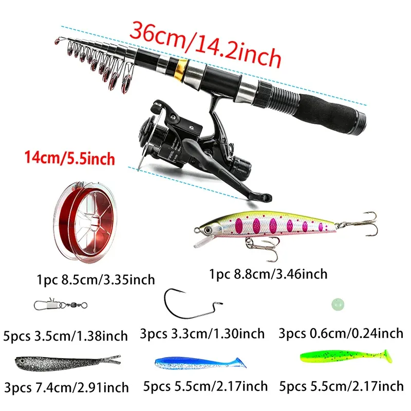Compact telescopic fishing rod for convenient transport
