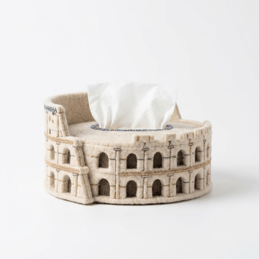 Felt Roman Architecture Tissue Holder