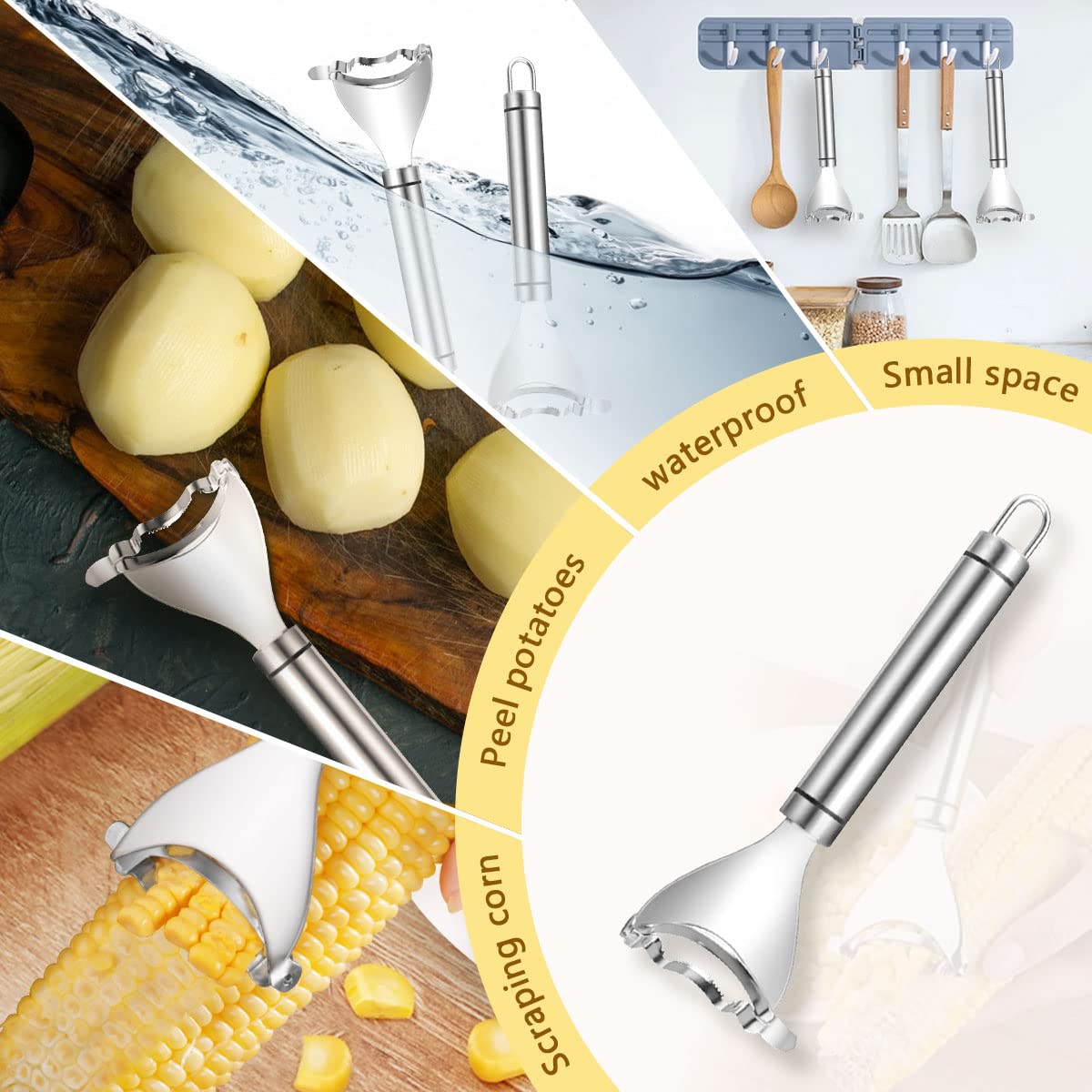 Multifunctional Kitchen Tool for Scraping Corn and Peeling Potatoes